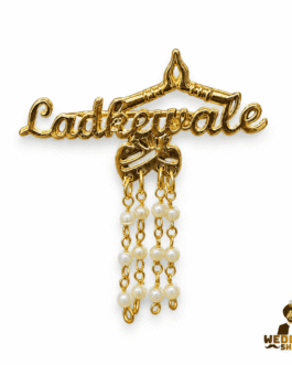 Ladkewale Gold Wedding Brooch with Pearl Drops