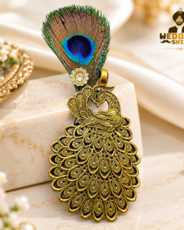 Peacock Feather Safa & Coat Brooch for Wedding Baratis