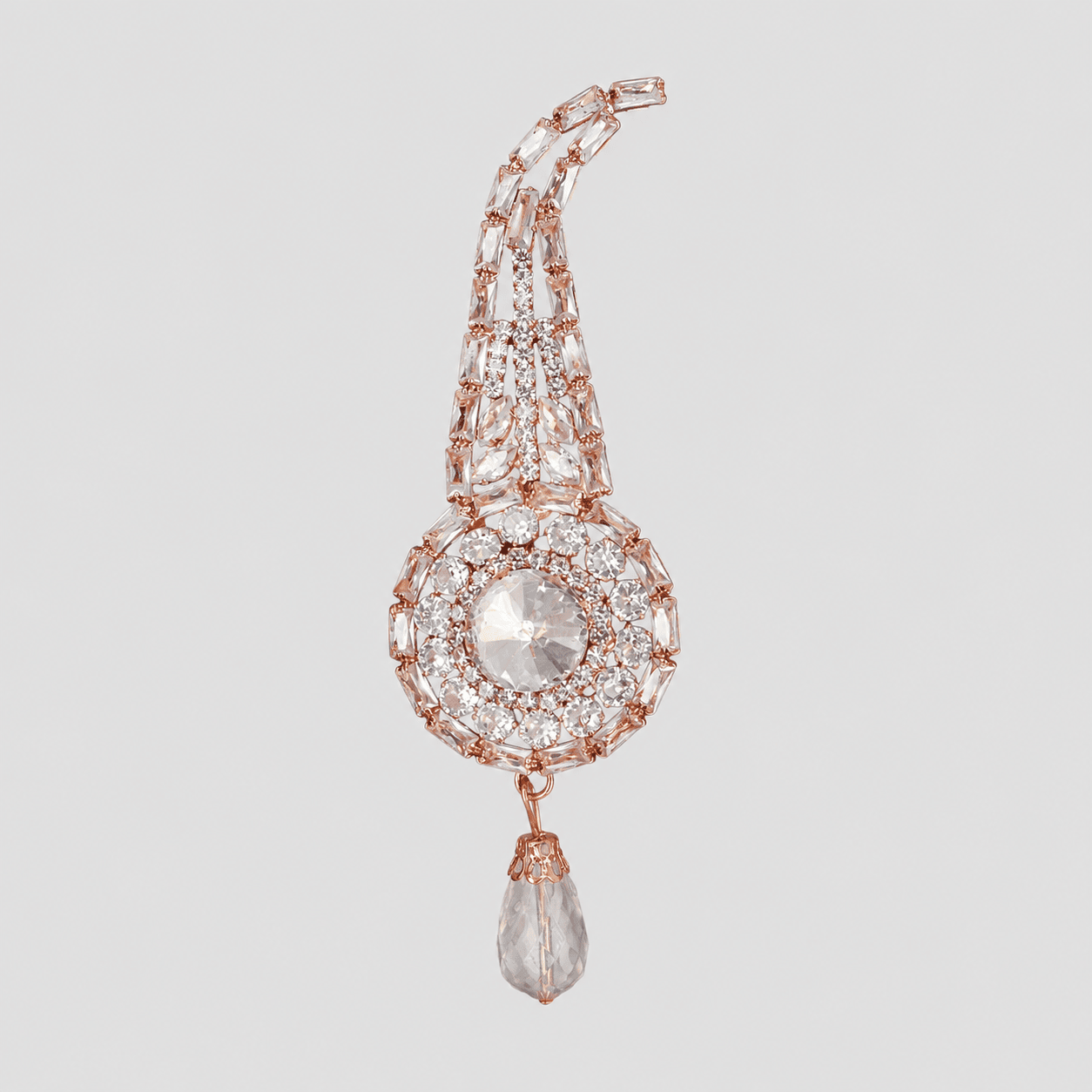 Rose Gold Crystal Feather Kalgi - Image 3