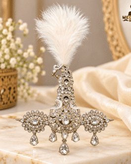 Premium White Feather Groom Turban Kalgi for Wedding Safa