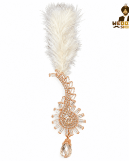 Premium White Feather Groom Safa Kalgi