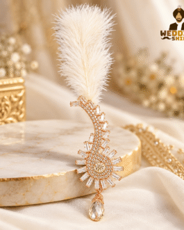 Premium White Feather Groom Safa Kalgi