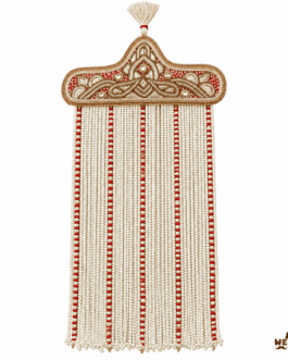 Royal Red & Pearl Groom Wedding Sehra for Safa