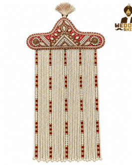 Royal Red & Pearl Groom Wedding Sehra for Safa & Sikh Turban