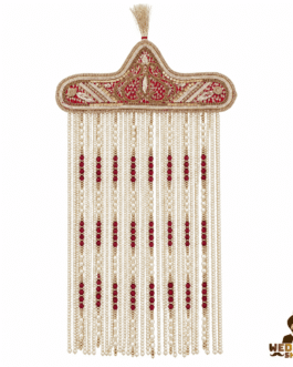 Premium Maroon Pearl Groom Wedding Shera for Safa & Sikh Turban